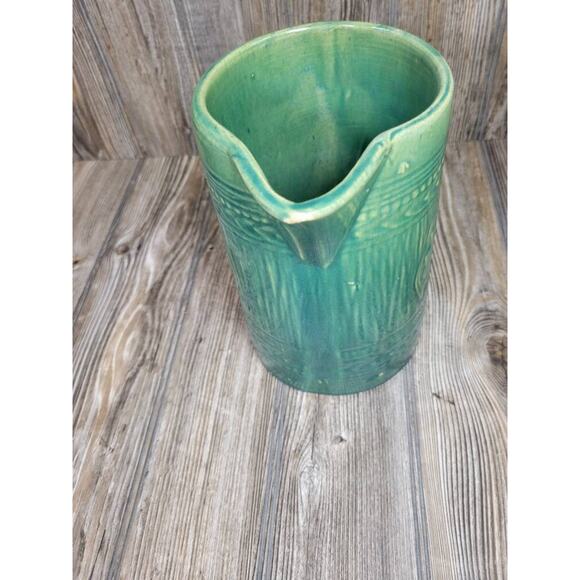 Vintage McCoy Pitcher Tankard, Green Pottery - Picture 4 of 5
